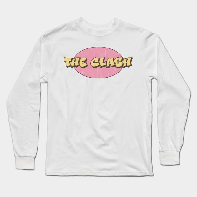 The Clash Retro / Typography Style Design Long Sleeve T-Shirt by Shiyi Studio